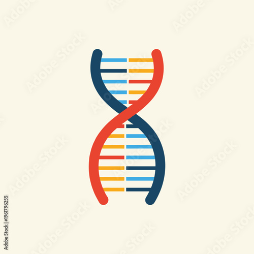 Stylized illustration of a DNA double helix structure against a plain background.