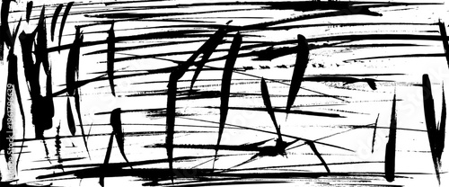 Hand-drawn angular rough scratches texture. Brush stroke ink horror background. Grungy paint texture abstract backdrop . Uneven dynamic lines for sport design. Vector grunge bg overlay.