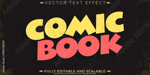 Comic book text effect, editable cartoon and pop art text style