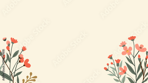 A serene and modern illustration of a plant with large leaves on a neutral background, evoking a sense of calmness and simplicity.