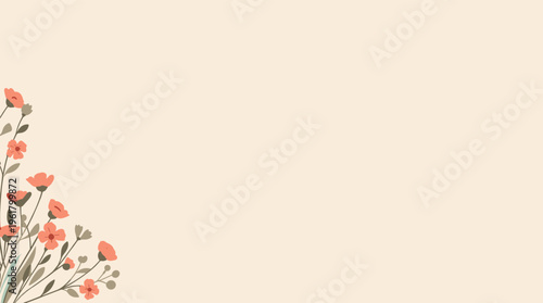 A serene and artistic floral pattern featuring stylized flowers and leaves in muted colors, evoking a sense of calmness and elegance.