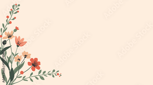 A stylized illustration of green leaves on a beige background, conveying a sense of nature and serenity.