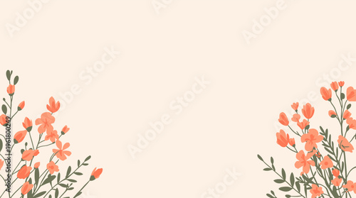 A serene and modern illustration of tulips in a minimalist style, perfect for use in design projects that require a touch of elegance and simplicity.