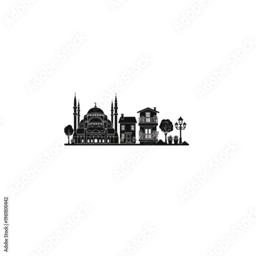 silhouette of mosque in istanbul