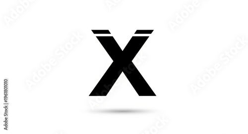 Bold Black Letter X with Distinctive Double Line Accent.