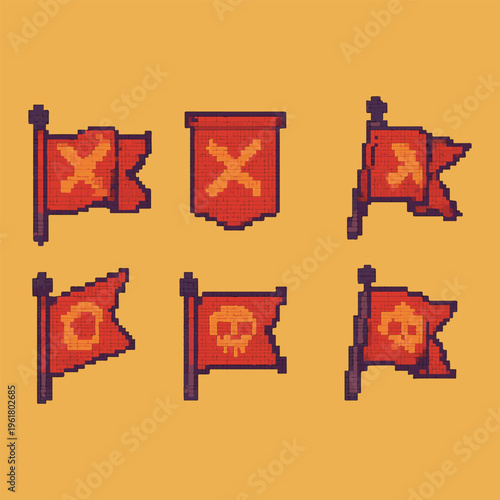 war flag pixel art, eps 10 illustration