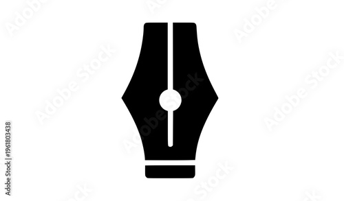 Fountain pen nib solid icon clean glyph vector illustration