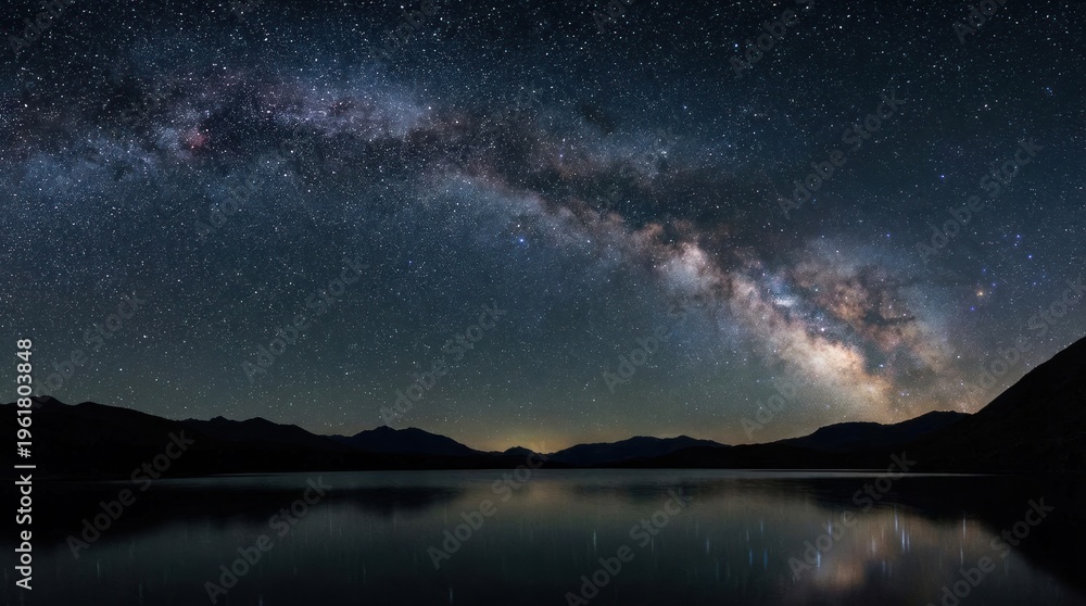 Fototapeta premium Milky Way and sparkling stars in night sky