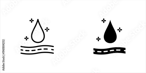 Moisture line icon set, moisturizing cream skincare sign for cosmetics packaging. vector illustration on white background, eps10.