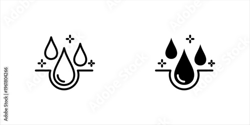 Moisture line icon set, moisturizing cream skincare sign for cosmetics packaging. vector illustration on white background, eps10.