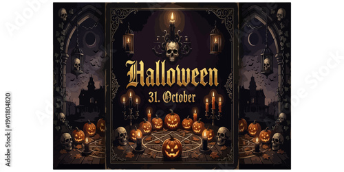 Dark Vintage Halloween Gothic Poster