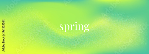Green spring gradient background with yellow lime wave. Teal, mint, acid blur noise texture, soft pastel abstract. Vector smooth pattern. Banner backdrop for summer nature bg.