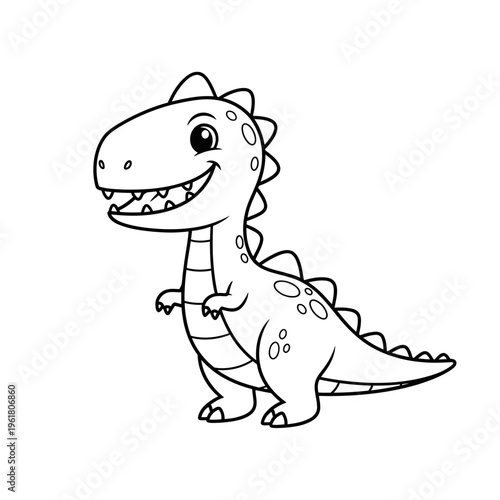 Cute cartoon dinosaur illustration, perfect for children's educational materials and storybooks