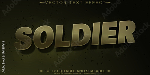 Soldier camo editable text effect, editable army and war text style