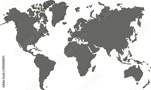 Fotografie grey world map high quaity vector on white background