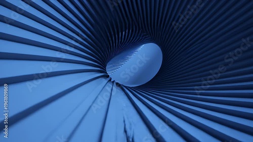 Abstract Blue Tunnel Loop - Hypnotic Spiral Motion Background.
