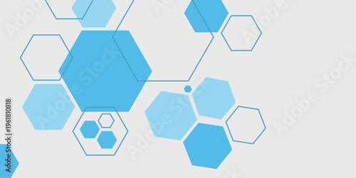 Abstract blue hexagon banner background. Eps10 vector