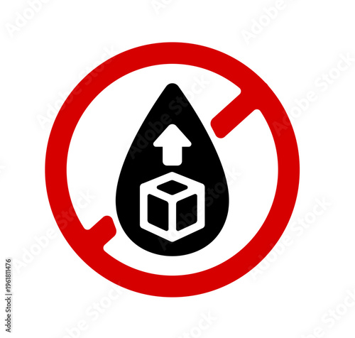 No blood sugar increase ( prohibition sign ) warning medical pictogram icon vector illustration