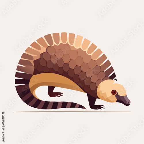Cute Pangolin Illustration Isolated on White Background - A Unique Wildlife Design