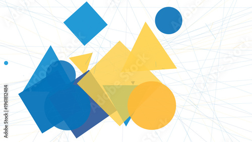 A minimalist vector composition in the style of abstractionism combines geometric shapes, creating a dynamic and modern visual effect suitable for design and illustration.