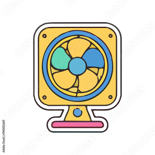 Sticker Style Box Fan Icon