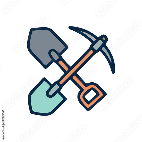 Crossed Shovel and Pickaxe Icon