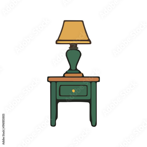 Nightstand with Table Lamp