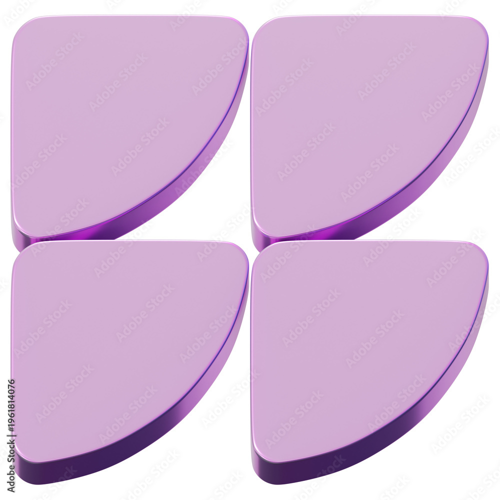 Fototapeta premium 3D Holographic Rounded Quarter Grid Abstract Shape