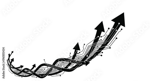 Business growth and success arrows trending upward