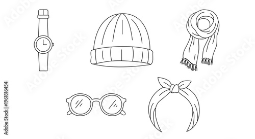 Winter and Summer Accessories Outline