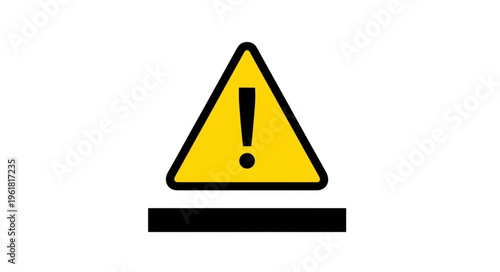 Warning Sign - Yellow Triangle with Exclamation Point and Black Line.