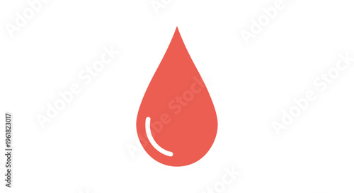 Red Blood Drop Liquid Illustration.