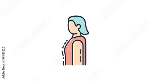 Woman with blue hair profile view.