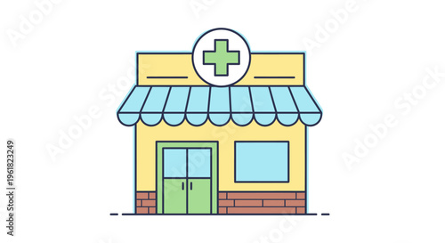 Pharmacy Store Front Building Exterior.