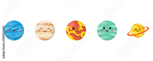 Cute Kawaii Planets Solar System