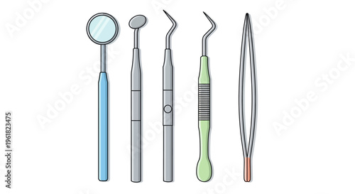 Dental tools and equipment instruments.