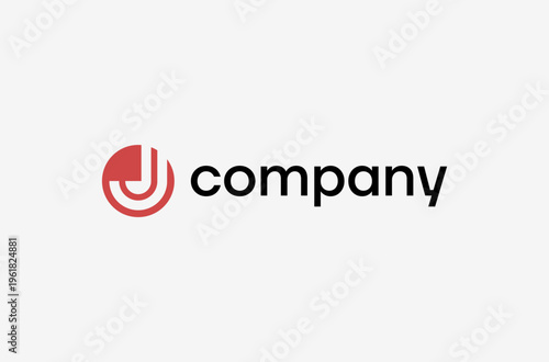 Letter Mark J Circle Circular Shape Modern Simple Minimalist Vector Logo Design Illustration