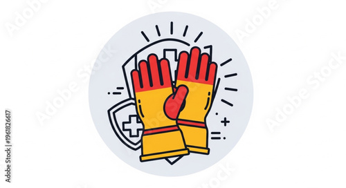Protective Gloves Icon - Safety First with Durable Hand Protection.
