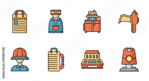 Collection of Industrial and Occupational Safety Icons.