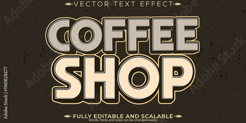 Coffee text effect, editable bean and brown text style