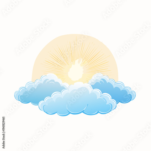 Radiant light breaking through soft clouds, symbolizing hope, serenity, and new beginnings on the horizon