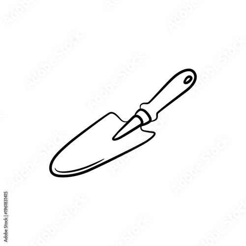 Garden Trowel Hand Tool Line Art