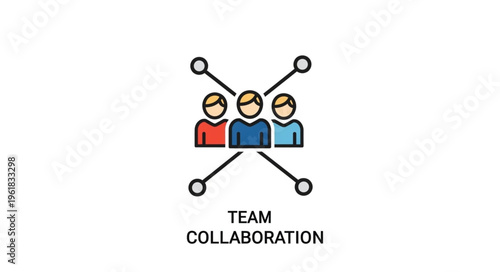 Team Collaboration Concept with Connected People Icons.
