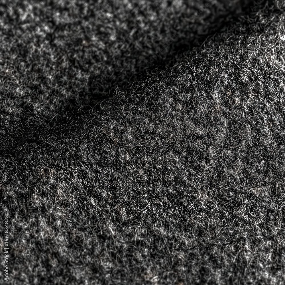 Fototapeta premium Gray wool fabric close-up showing texture and fibers in natural light during the day