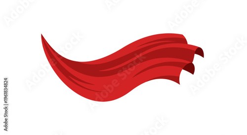 Red Superhero Cape Flowing in the Wind