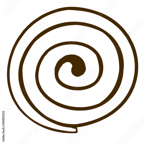 Photos an illustration of cinnamon roll from above with transparent Background