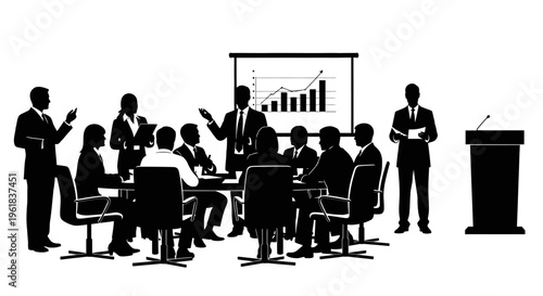 Set of full-body silhouettes of male construction workers and tradesmen wearing hard hats and workwear holding various tools, including a toolbox, power drill, hammer, and large spanners.