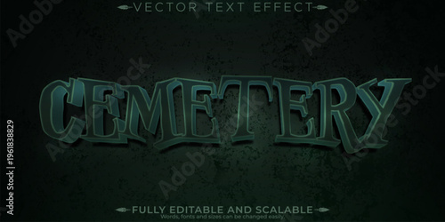 Cemetery text effect, editable horror and scary text style