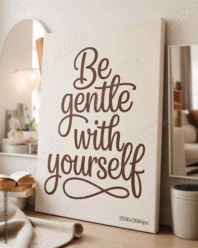 Inspirational quote on canvas be gentle with yourself