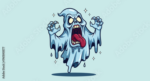 Scary Ghost Character Illustration.